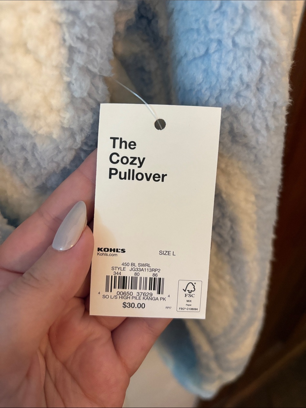 NEW WITH TAGS: SO Women's Blue & White Fleece Quarter-Zip Pullover Sweater - Picture 6 of 9